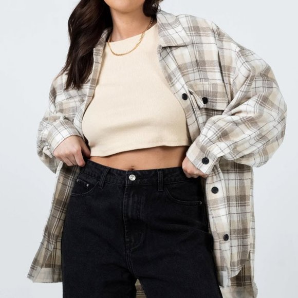 Princess Polly Check Shirt/Coat - Picture 1 of 5